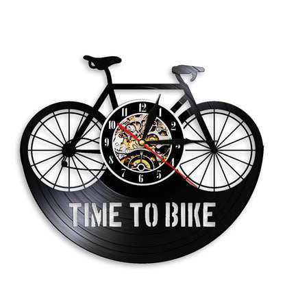 Vinyl Clock Bicycle Retro Nostalgic Record Wall Clock Wall Art Clock