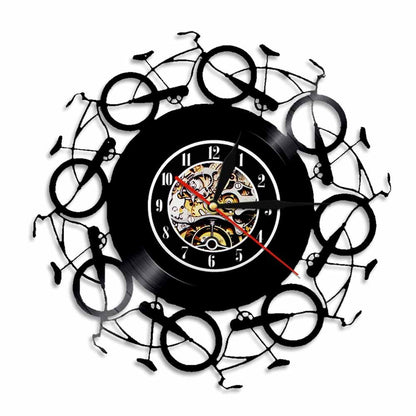 Vinyl Clock Bicycle Retro Nostalgic Record Wall Clock Wall Art Clock