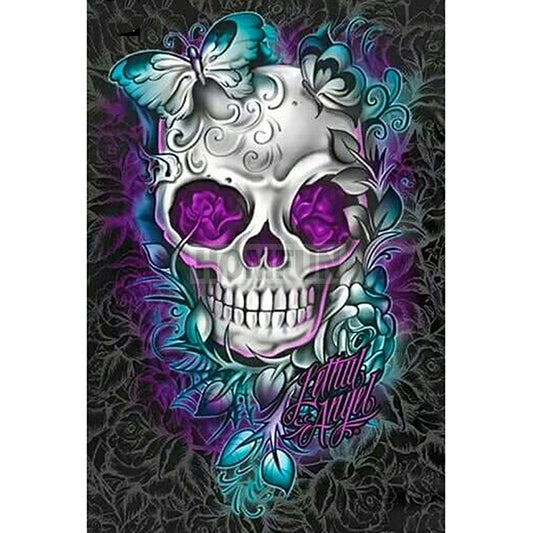 5D DIY Diamond Painting  Flower Skull Embroidery CrossStitch 5D