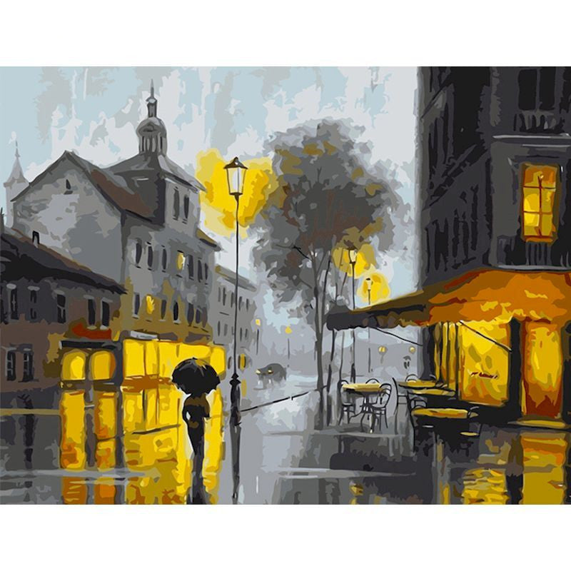 Bedroom Wall Decoration Street Lamp City Landscape Paint By Number Acrylic Art