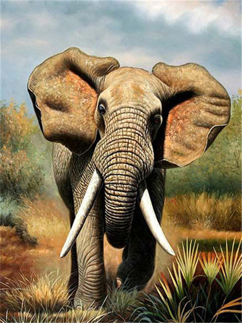 Elephant Theme Diamond Painting 5D Full Embroidered Beaded Animal Pattern