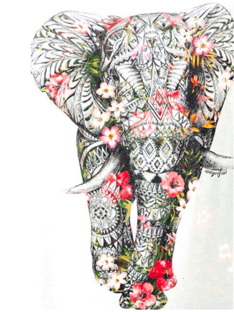 Elephant Theme Diamond Painting 5D Full Embroidered Beaded Animal Pattern