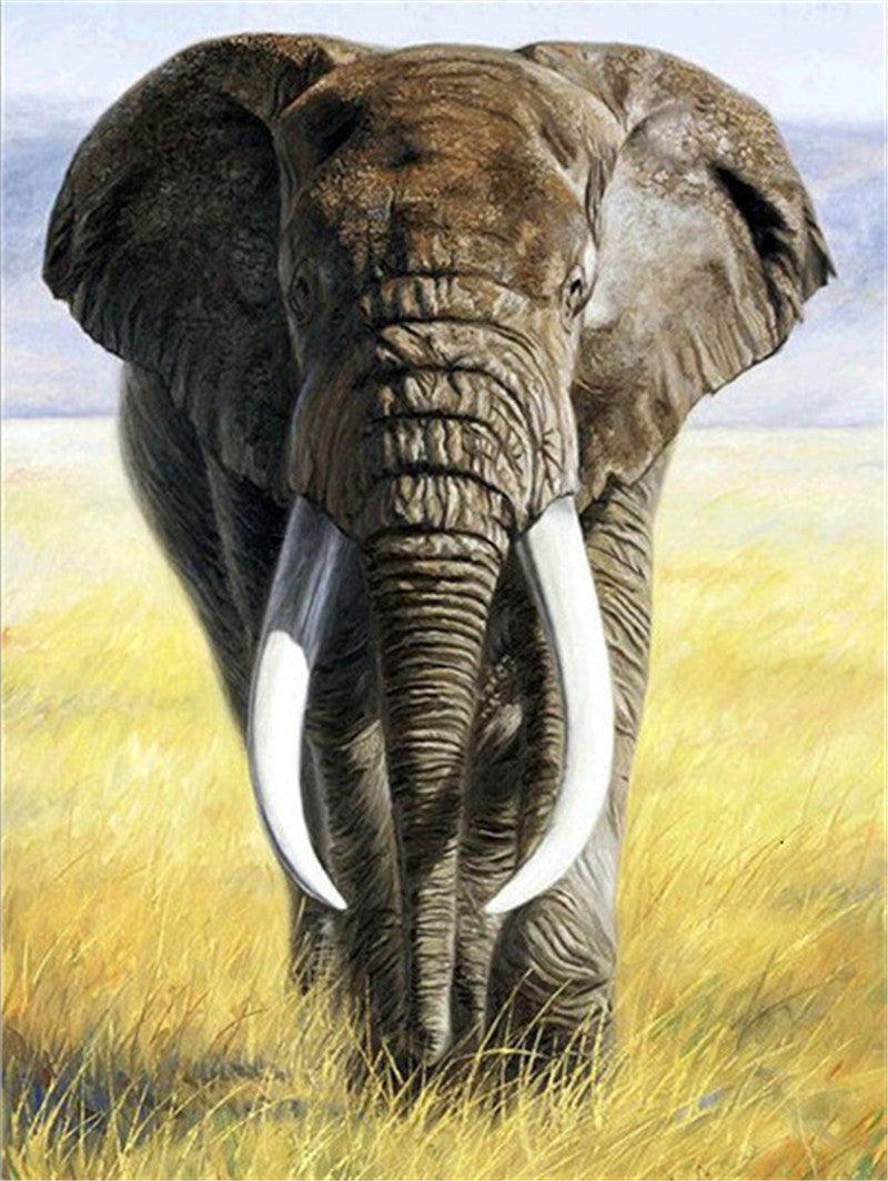 Elephant Theme Diamond Painting 5D Full Embroidered Beaded Animal Pattern