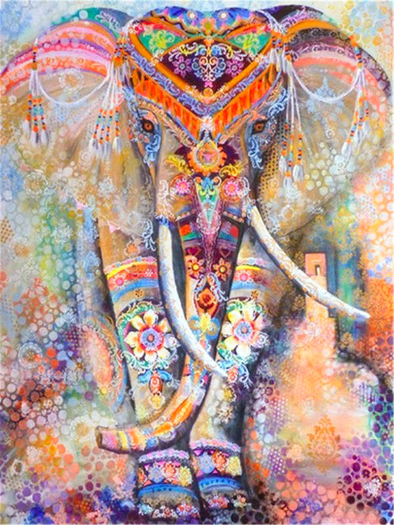 Elephant Theme Diamond Painting 5D Full Embroidered Beaded Animal Pattern