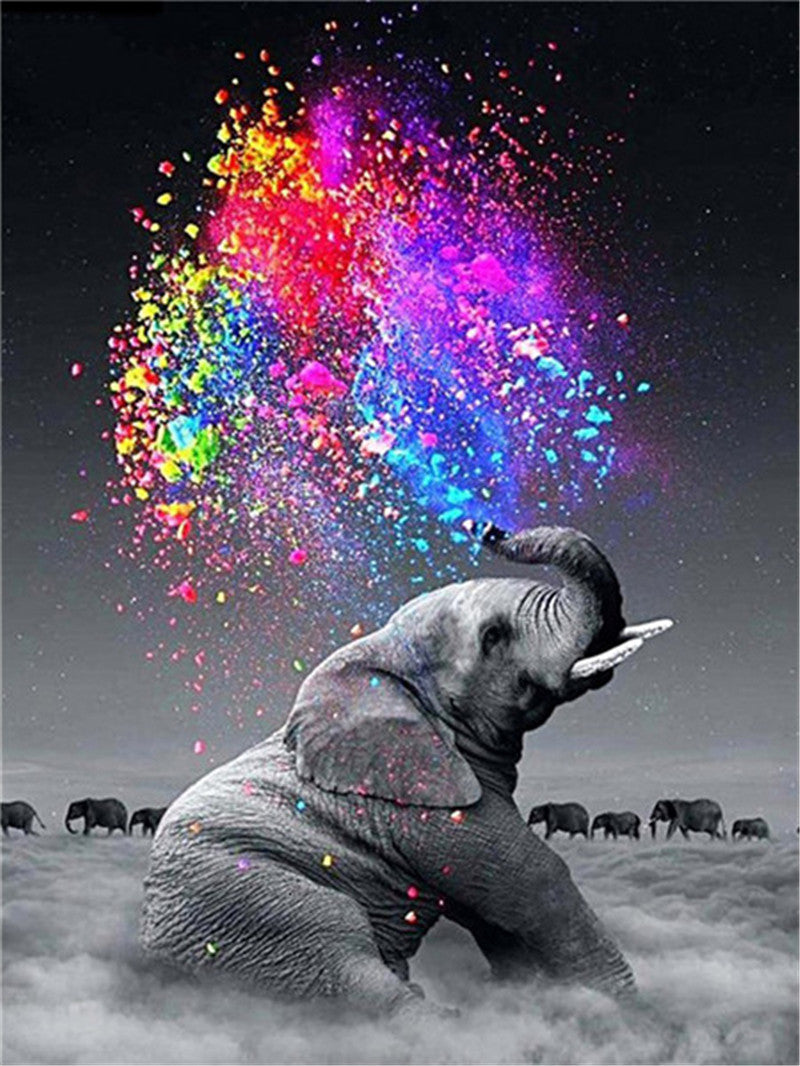 Elephant Theme Diamond Painting 5D Full Embroidered Beaded Animal Pattern