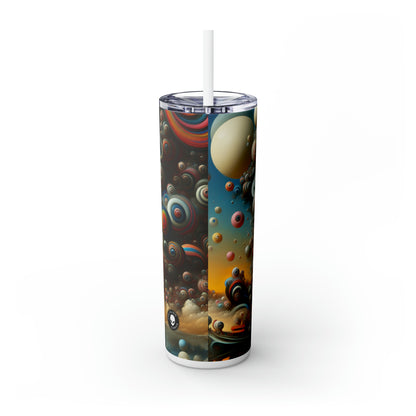 "Dreamscape Sojourn" - The Alien Maars® Skinny Tumbler with Straw 20oz Surrealism