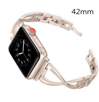 Compatible with Apple, Women Watch Band For Watch Bands 38mm 42mm Diamond Stainless Steel Bracelet For Iwatch Series 3 2 1 Bracelet