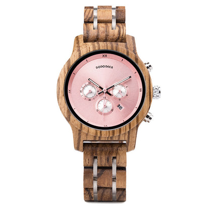 Reloj de cuarzo de madera.