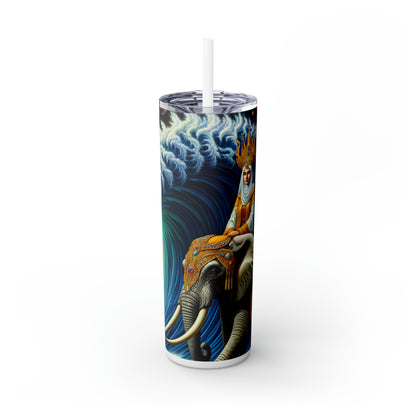 "The Wondrous Ride" - The Alien Maars® Skinny Tumbler with Straw 20oz Surrealism Style