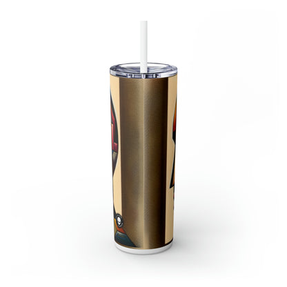 "My Cubist Reflection" - The Alien Maars® Skinny Tumbler with Straw 20oz Cubism