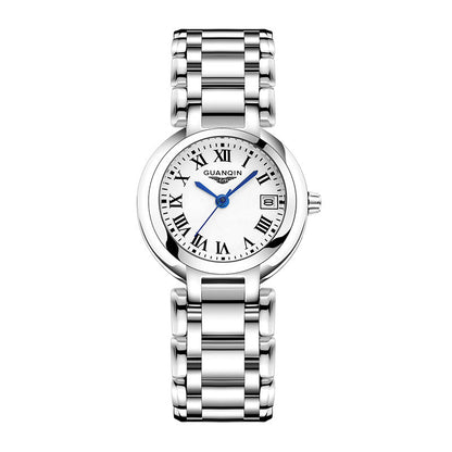 High-end ladies compact steel band watch