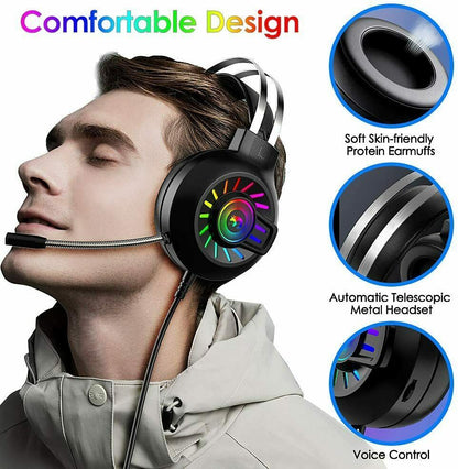 Casque de jeu 3,5 mm avec micro casque pour PC portable Nintendo PS4