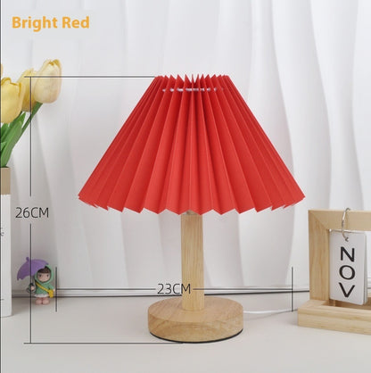 Vintage Pleated Remote Control Small Night Umbrella-shaped Bedside Lamp Creative Gifts