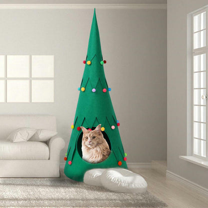 Pet Felt Christmas Tree Foldable Tent Dogs And Cats Semi-closed Four Seasons Universal