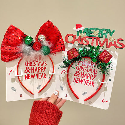 Bandeau de Noël Décoration de sapin Serre-tête Nœud Pince à cheveux