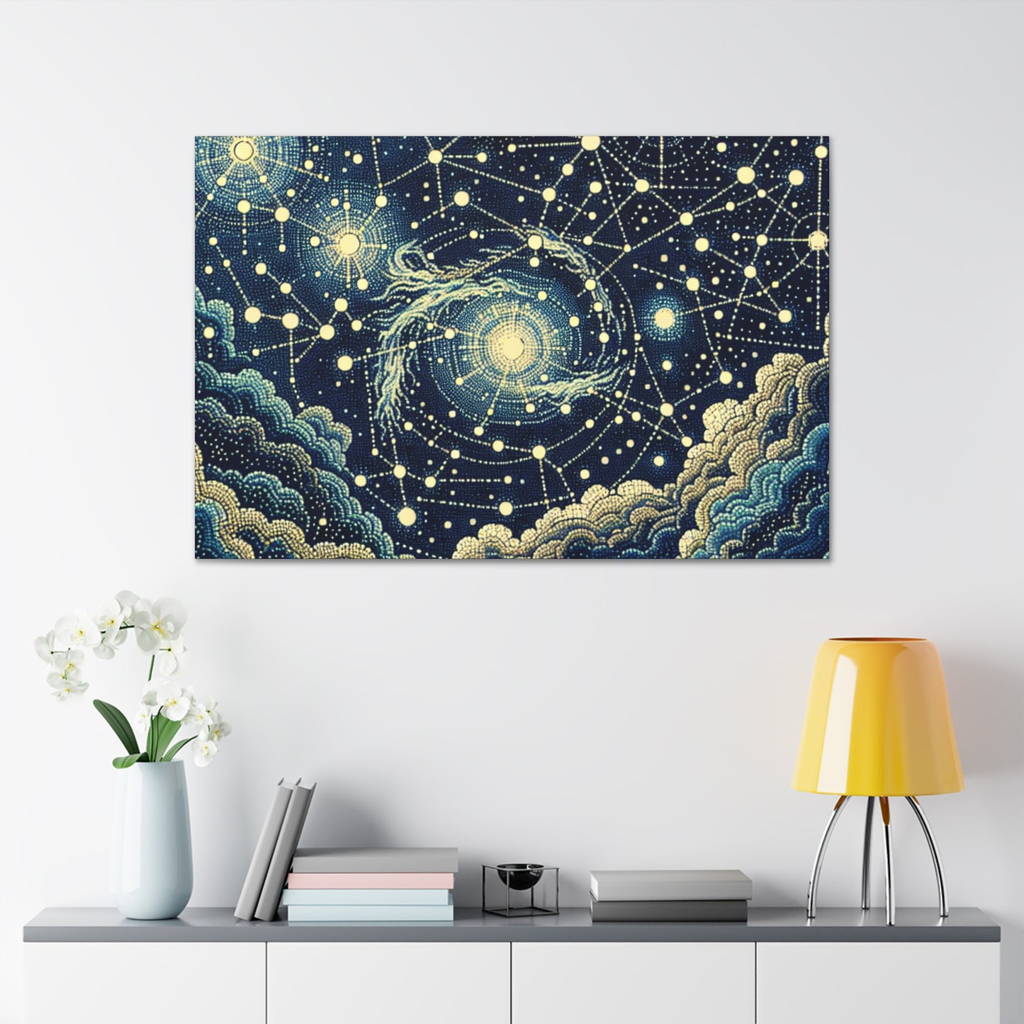 "Dotting the Heavens" - The Alien Canva Pointillism Style