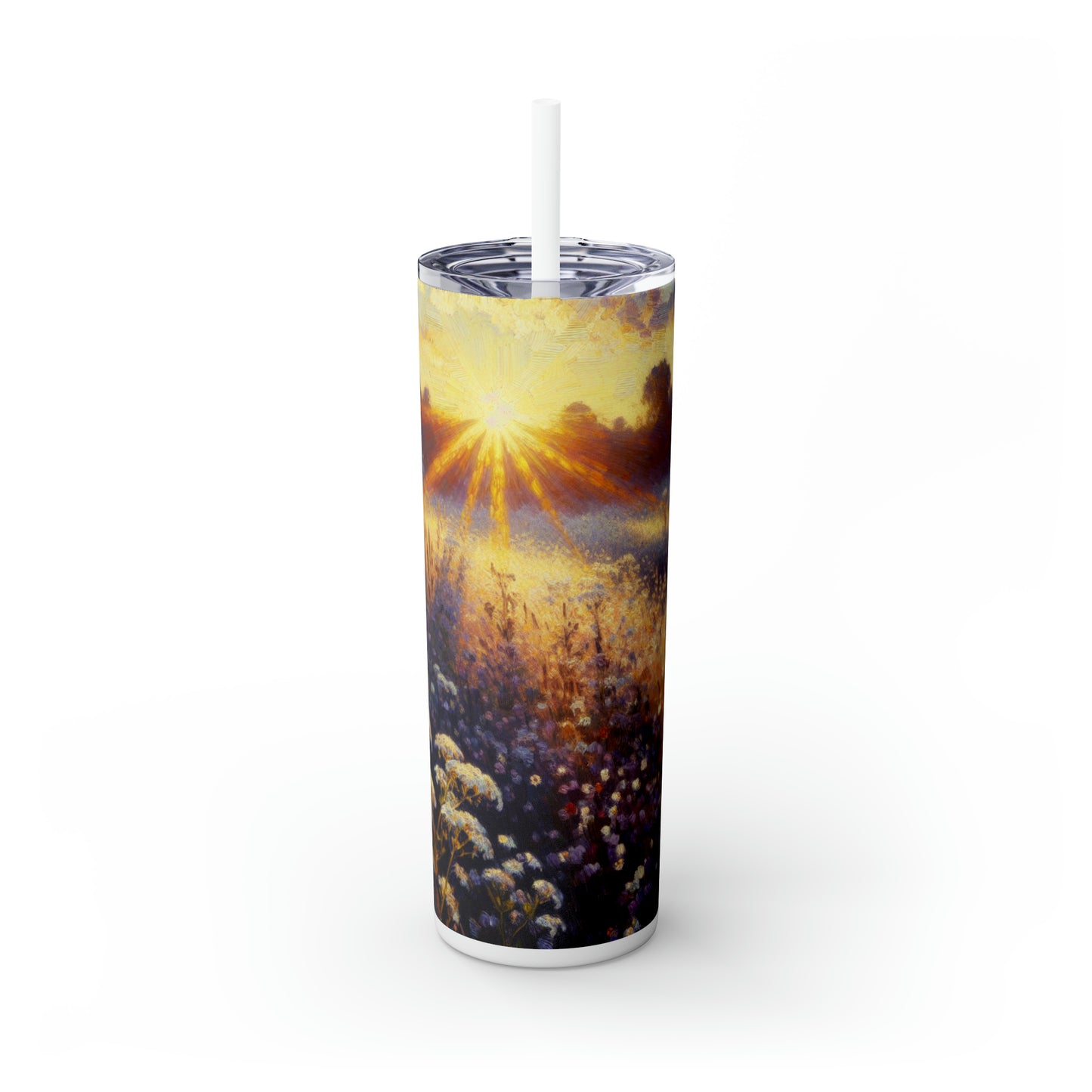 "Wildflower Sunrise" - Vaso delgado con pajita de Alien Maars® de 20 oz estilo impresionista