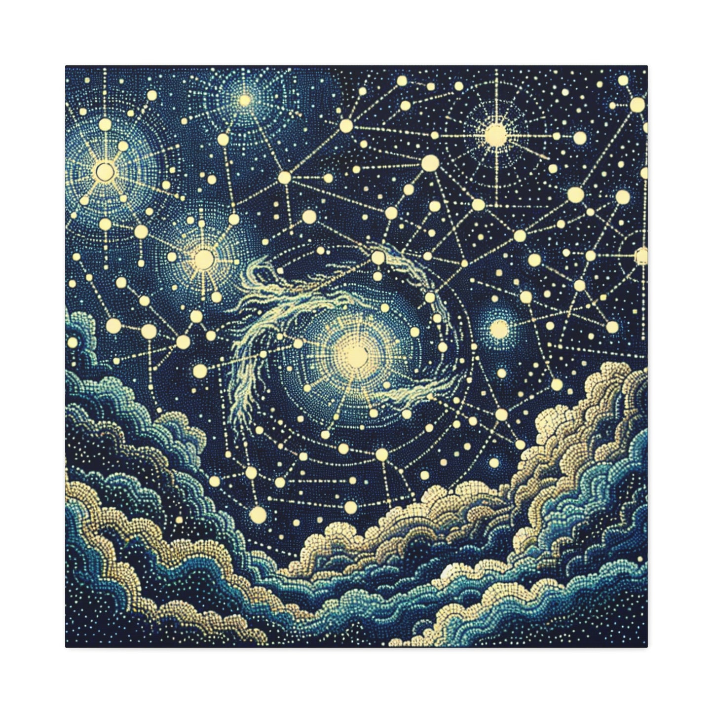 "Dotting the Heavens" - The Alien Canva Pointillism Style