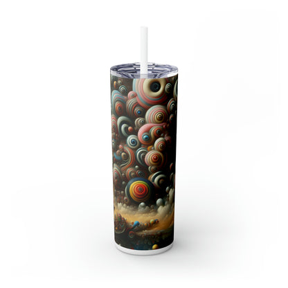 "Dreamscape Sojourn" - The Alien Maars® Skinny Tumbler with Straw 20oz Surrealism