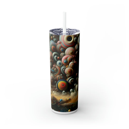 "Dreamscape Sojourn" - The Alien Maars® Skinny Tumbler avec paille 20oz Surréalisme