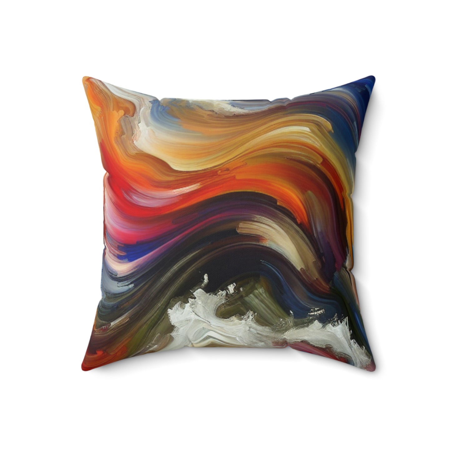 "Cacophony of Conflict" - The Alien Spun Polyester Square Pillow Expressionism