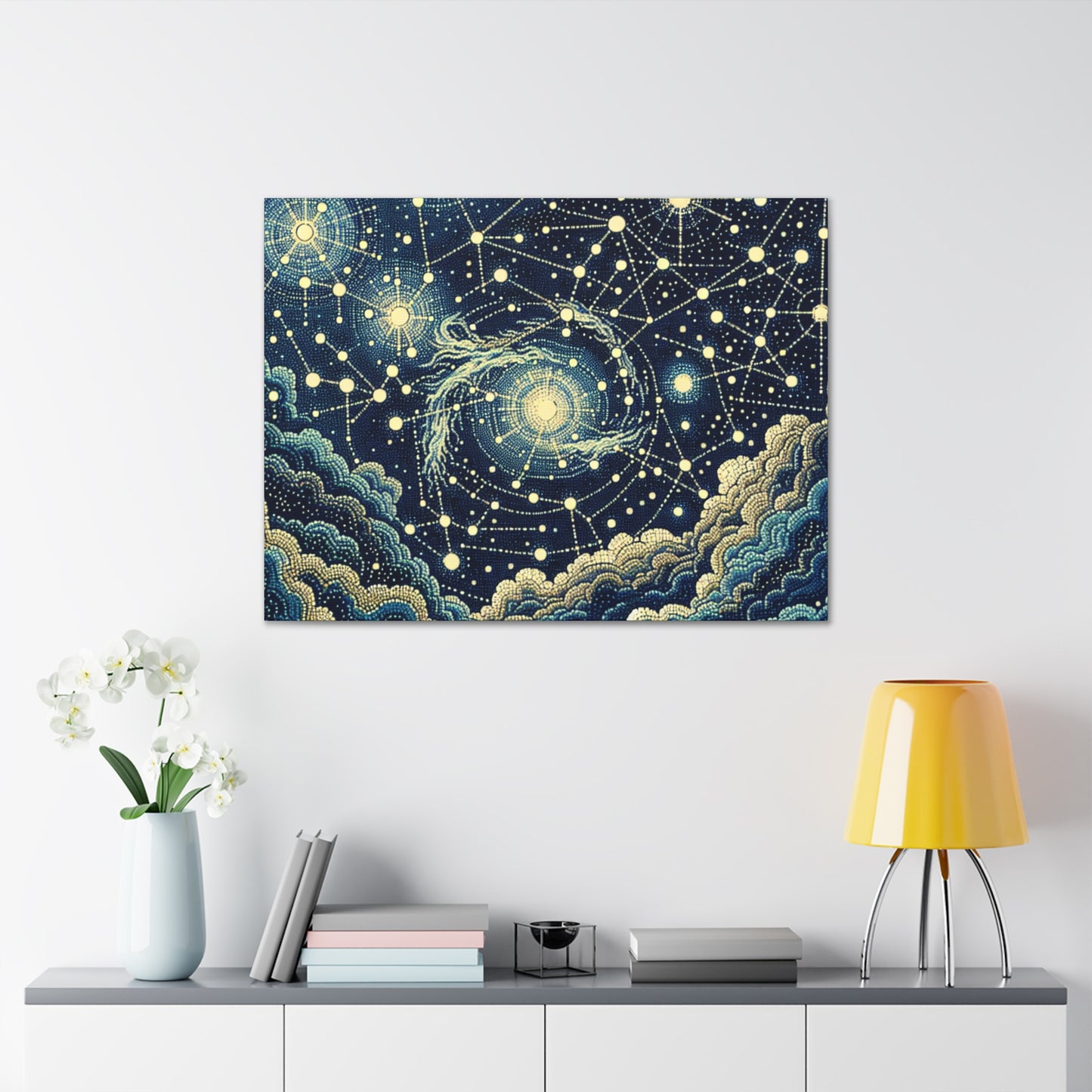 "Dotting the Heavens" - Le style pointillisme Alien Canva