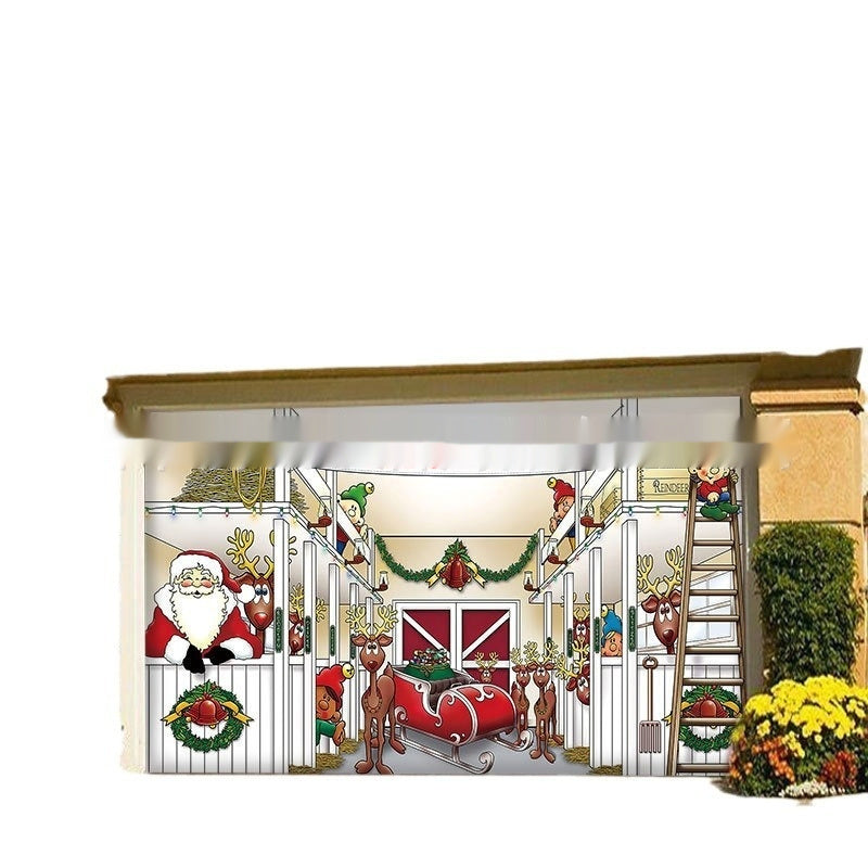 Christmas Background Fabric Garage Door Decoration Holiday Party Banner Amazon Tapestry