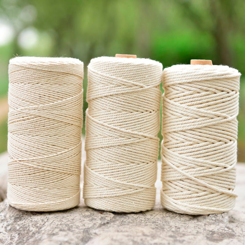 White cotton cord tied decorative cord