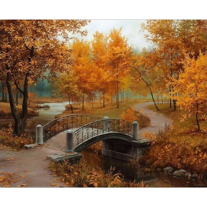 Peinture par numéros - pont d'automne