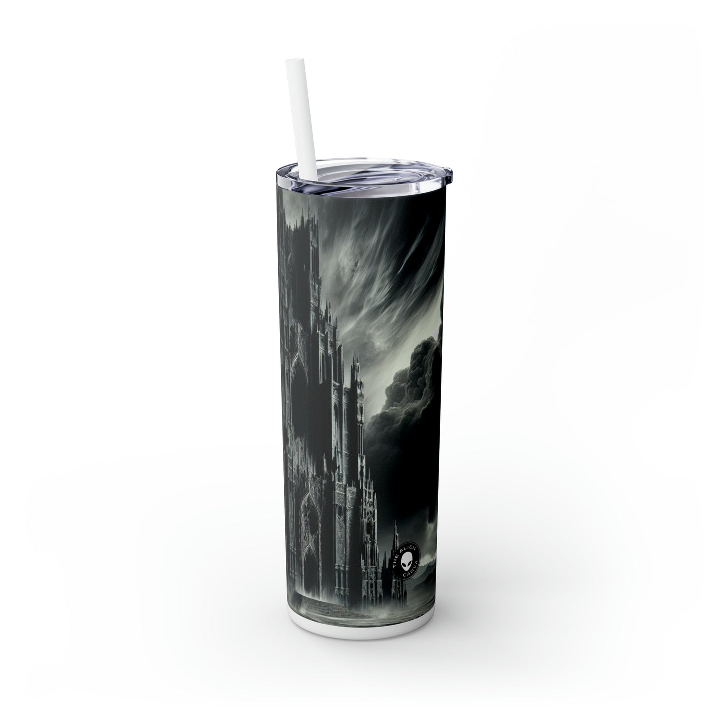 "Sauron's Shadow Tower" - The Alien Maars® Skinny Tumbler with Straw 20oz