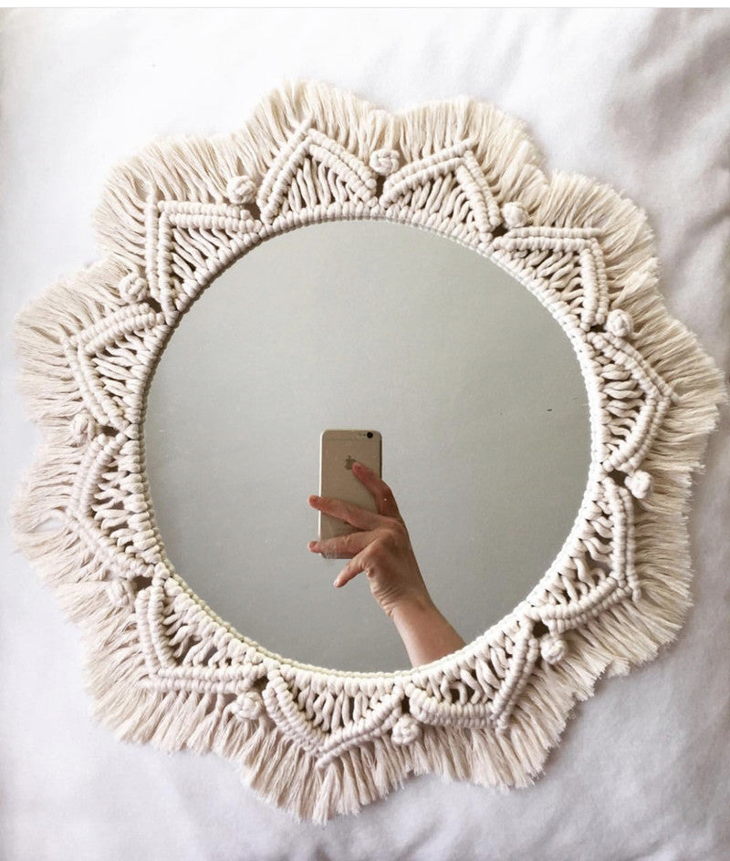 Tournesol. INS – miroir en forme de cœur pour fille scandinave, tapisserie faite à la main, anneau de miroir cosmétique, décoration de la maison