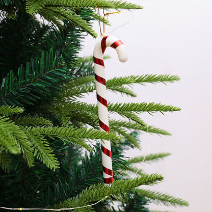 Muletas para árbol de Navidad, adornos de utilería, 6