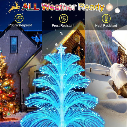 Solar Optical Fiber Christmas Tree Modeling Fountain Light