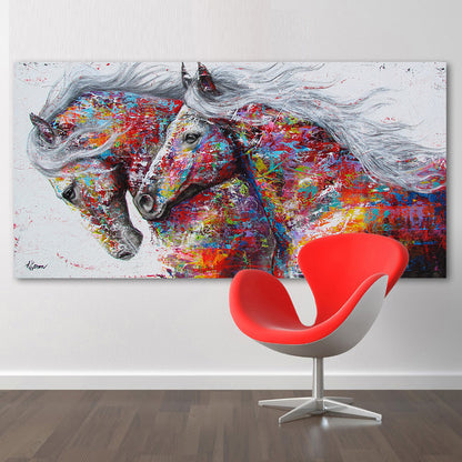 Decorative painting, frameless painting, Pentium horse, computer painting, oil painting, fast selling, Amazon wish drawing.