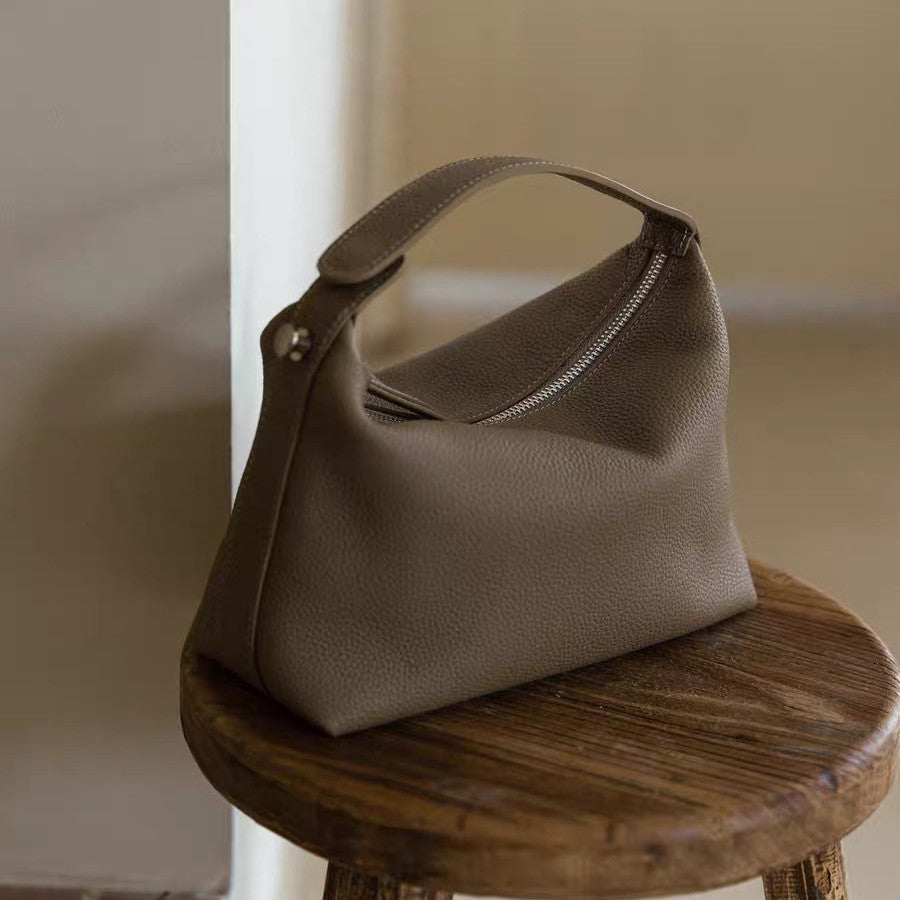 Bolso bandolera de piel de vacuno con capa principal a la moda para mujer