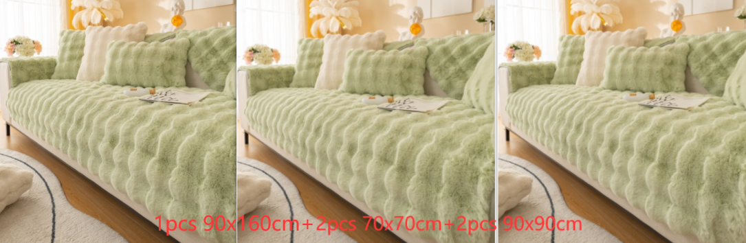 Winter Thickened Rabbit Plush Modern Sofa Cushion