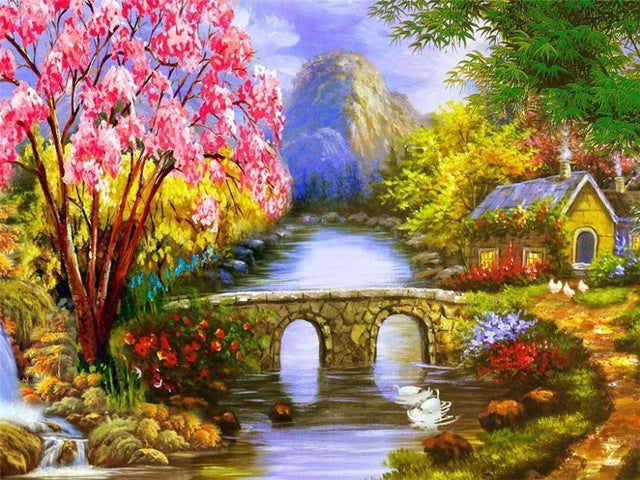 Home Decoration Landscape Diamond Cross Painting