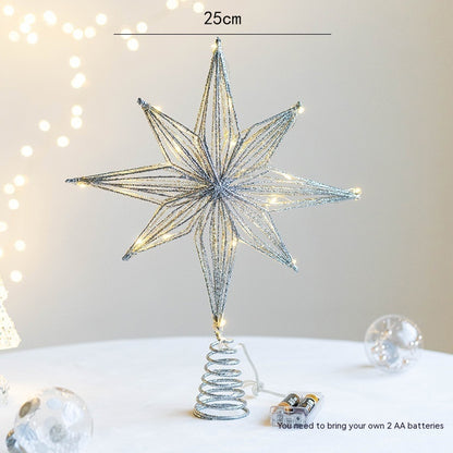 Christmas Tree Decoration Top Star Iron Luminous Tree