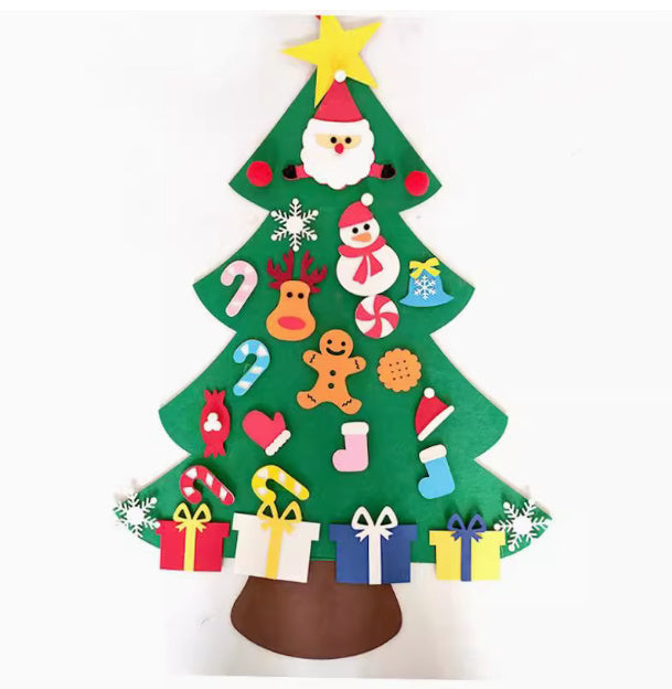 Árbol de Navidad de fieltro para hacer tú mismo, decoración navideña para el hogar Navida