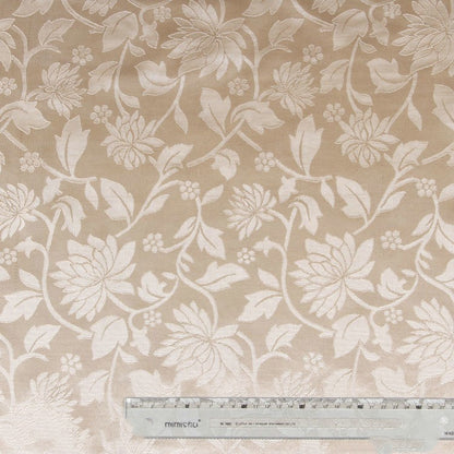 Chinese Style Beige Lotus 100Dto75D Woven Fabric