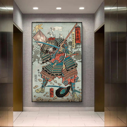 Inicio Samurai Armadura Espada Póster Impresión Lienzo Arte Pintura de pared