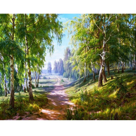 5D Diamond Painting - Birkenwald