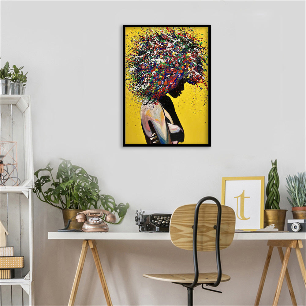 Girl portrait canvas print oil wall art poster