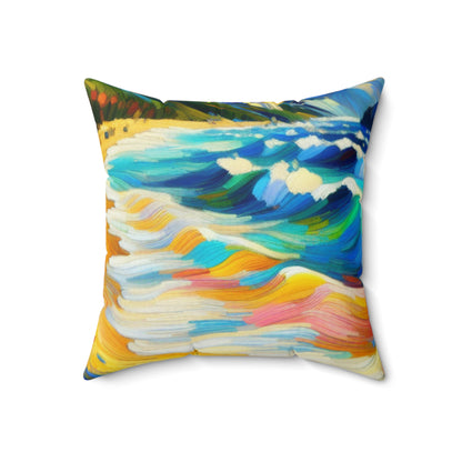 "The Fauvist Shore" - The Alien Spun Polyester Square Pillow Fauvism