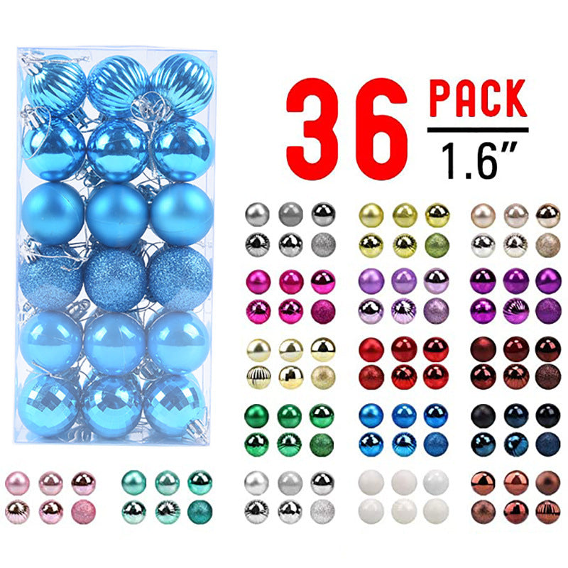 Coffret complet de 36 boules de Noël colorées