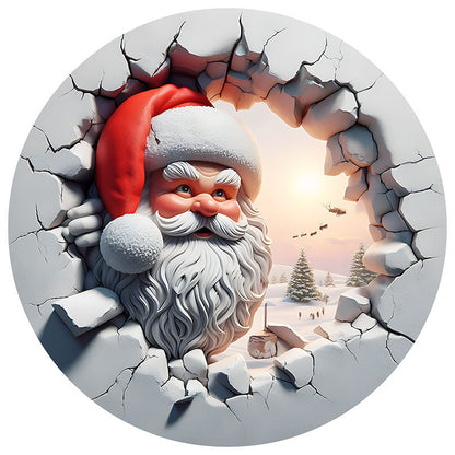 Round Acrylic Christmas Decoration Santa Claus Ornaments