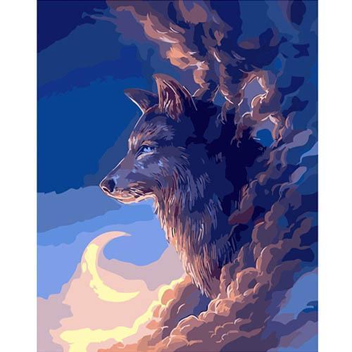 pintura de lobo