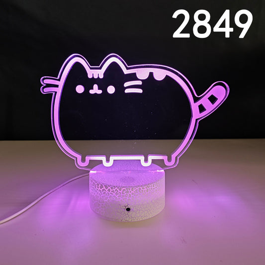 Colorful Creative Acrylic Cat Night Light