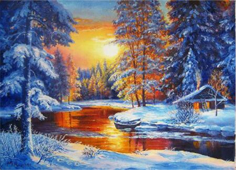 Cross-stitch Embroidery Kit, Brand New 5d DIY Art Landscape