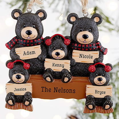 Decoration Bear Family Pendant DIY Name Christmas Tree Personalized Charm Father's Day Gift